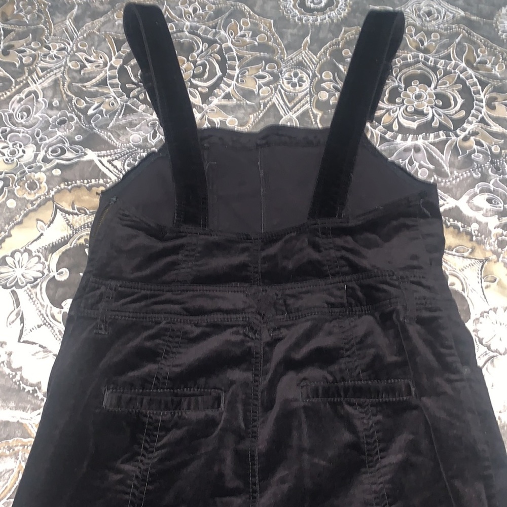 Anthropologie Pilcro and the Letterpress black velvet overalls SZ 29 - Picture 4 of 9